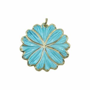 Shell Flower Pendant – 40mm - Blue