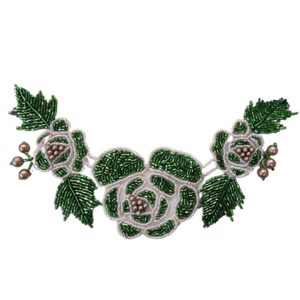 Floral Piece - 21 x 12cm - Green