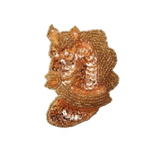 Horse Head - 7.5 x 5.5mm - Gold