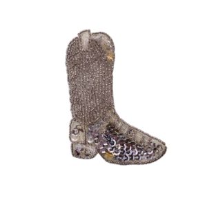Cowboy Boot - 9.5 x 6.5mm - Silver
