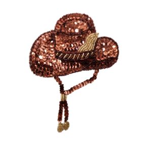 Hat - Cowboy - 10 x 13cm - Bronze / Yellow