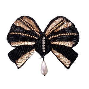 Bow With Pearl Drop - 12 x 9.5cm