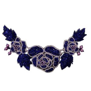 Floral Piece - 21 x 12cm - Blue