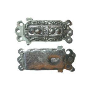 Sterling Silver / Marcasite - 3 Row Clasp