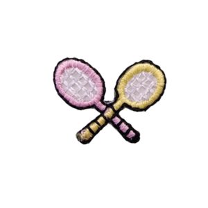 Tennis Racket - 24 x 18mm - Pink / Yellow