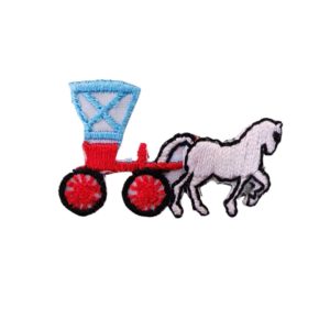 Horse & Carriage - 40 x 25mm - Blue