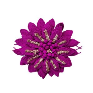 Flower - 120 x 100mm - Purple / Glitter