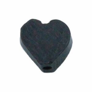 Bone Bead - Heart - 10mm - Black