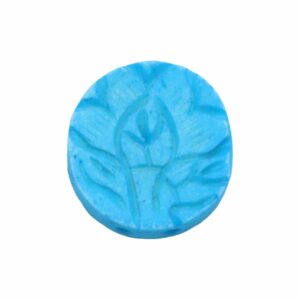 Bone Bead - Coin - 2 Holes - 28mm - Blue