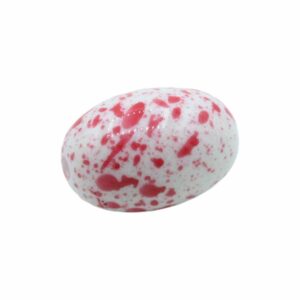 Oval Bead - Red / White - 24mm