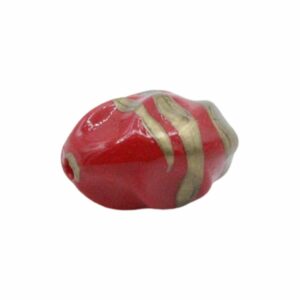 Nugget Bead - Patterned – 10mm - Red