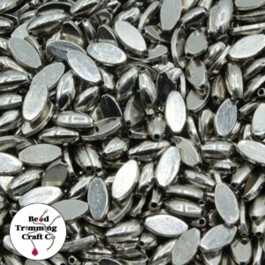 Oval Bead– Semi Cab - 10mm – Antique Silver