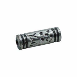 Barrel Bead - 24 x 8mm - Antique Silver