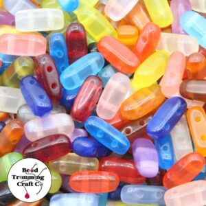 Oval Bead - 2 Hole Spacer - 14 x 7mm - Mix Colour