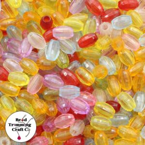 Oval Bead – Faceted - 10mm - Transparent Mix