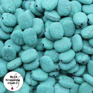 Oval Bead – Flat - 13mm - Imitation Turquoise