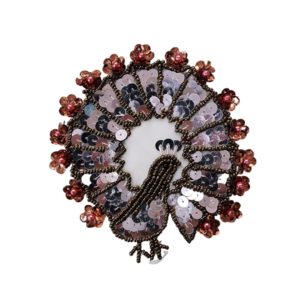 Peacock - 110 x 105mm - Silver / Bronze