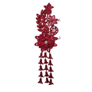 Floral Vine / Bell Tassel - 300 x 90mm - Red