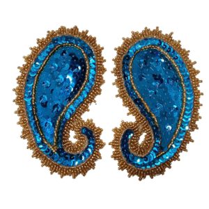 Paisley - 125 x 80mm - Aqua - Price per pair