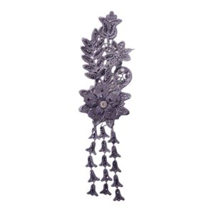 Floral Vine / Bell Tassel - 300 x 90mm - Grey