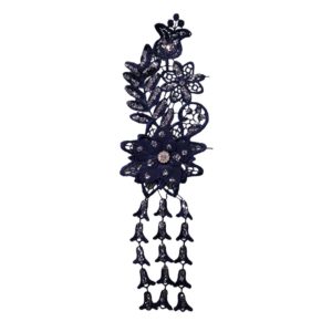 Floral Vine / Bell Tassel - 300 x 90mm - Navy