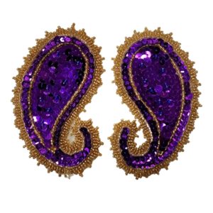 Paisley - 125 x 80mm - Purple - Price per pair