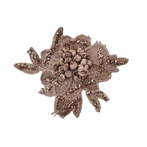 Flower - 100 x 75mm - Gold / Glitter