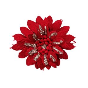 Flower - 120 x 100mm - Red / Glitter
