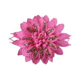 Flower - 120 x 100mm - Pink / Glitter