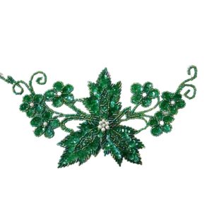 Leaf Center With Vines - 205 x 95mm - Green