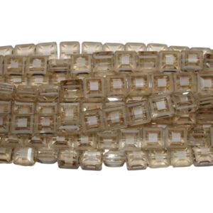 14mm Flat Square / Textured - Golden Shadow - 30cm Strand