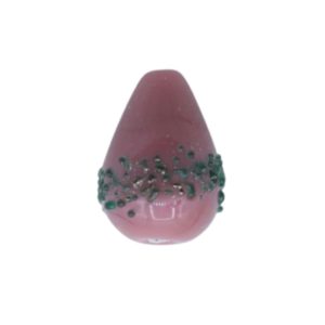 Czech Lampwork - 12 x 8mm Speckled Tear Drop - Pink