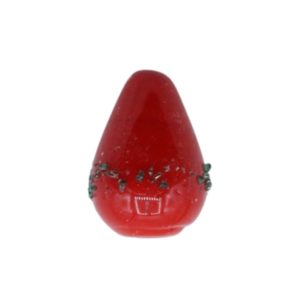 Czech Lampwork - 12 x 8mm Speckled Tear Drop - Red