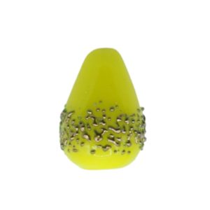 Czech Lampwork - 12 x 8mm Speckled Tear Drop - Yellow