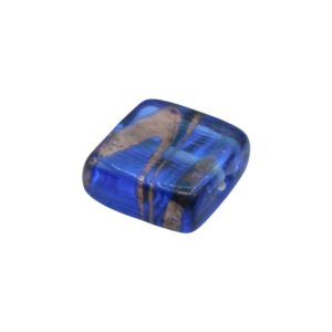 Czech Lampwork - Flat Square - 15mm - Blue