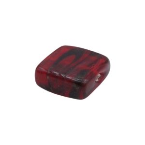 Czech Lampwork - Flat Square - 15mm - Red