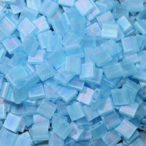 Tila Bead - 5mm - 2 Hole - Blue Matte AB - Price Per Gram