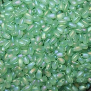 Mini Drop - 3 x 5.5mm - Green Matte AB - Price Per Gram