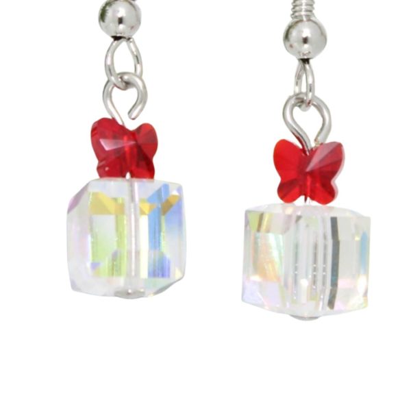 Crystal Present / Bow Earring AB Bead, Trimming & Craft Co