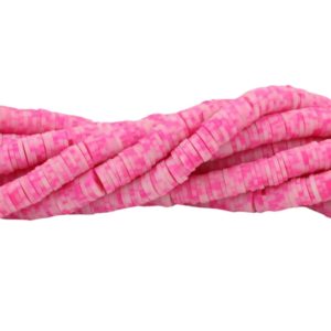 Polymer Clay Washer - 8mm - 39cm Strand - Pink