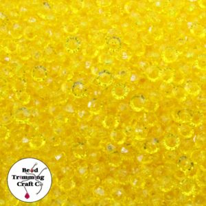 Bicone Bead – Flat – 6mm – Yellow - 100 Pieces