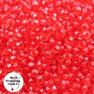 Bicone Bead – Flat – 6mm – Light Siam - 100 Pieces