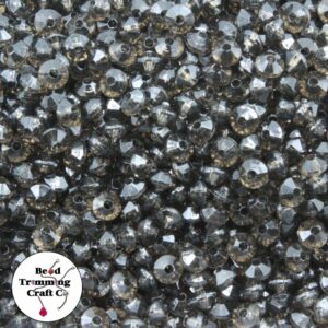 Bicone Bead – Flat – 6mm – Smokey Quartz - 100 Pieces