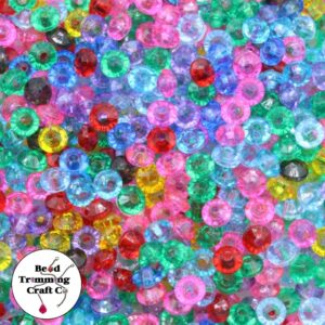 Bicone Bead – Flat – 6mm – Mix Colour - 100 Pieces