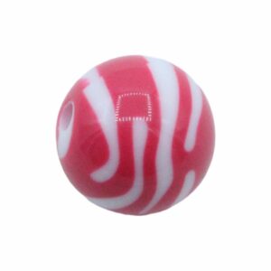 Round Zebra Bead – 18mm – Pink