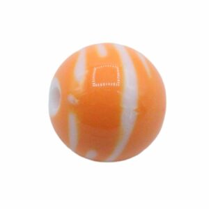 Round Zebra Bead – 18mm – Orange