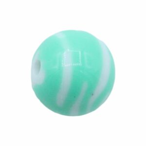 Round Zebra Bead – 18mm – Green