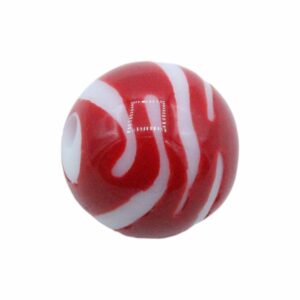 Round Zebra Bead – 18mm – Red
