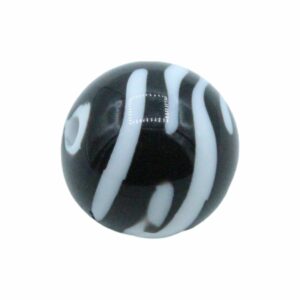 Round Zebra Bead – 18mm – Black
