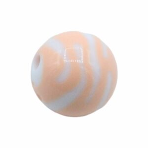 Round Zebra Bead – 18mm – Peach